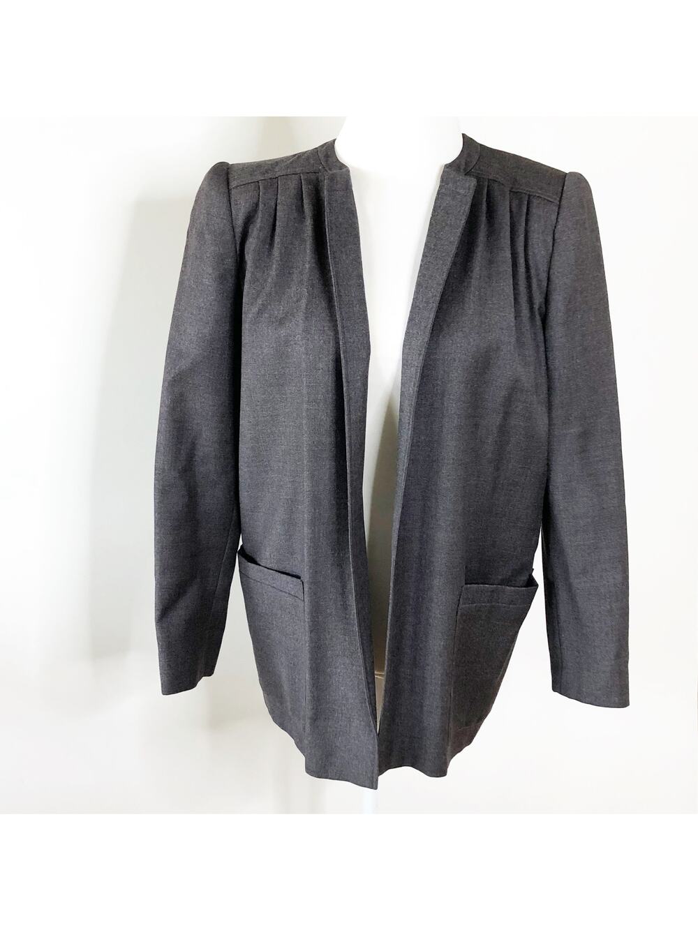 Lawrence Covell blazer made in Italy 40 Grey Front Pockets 100% Wool